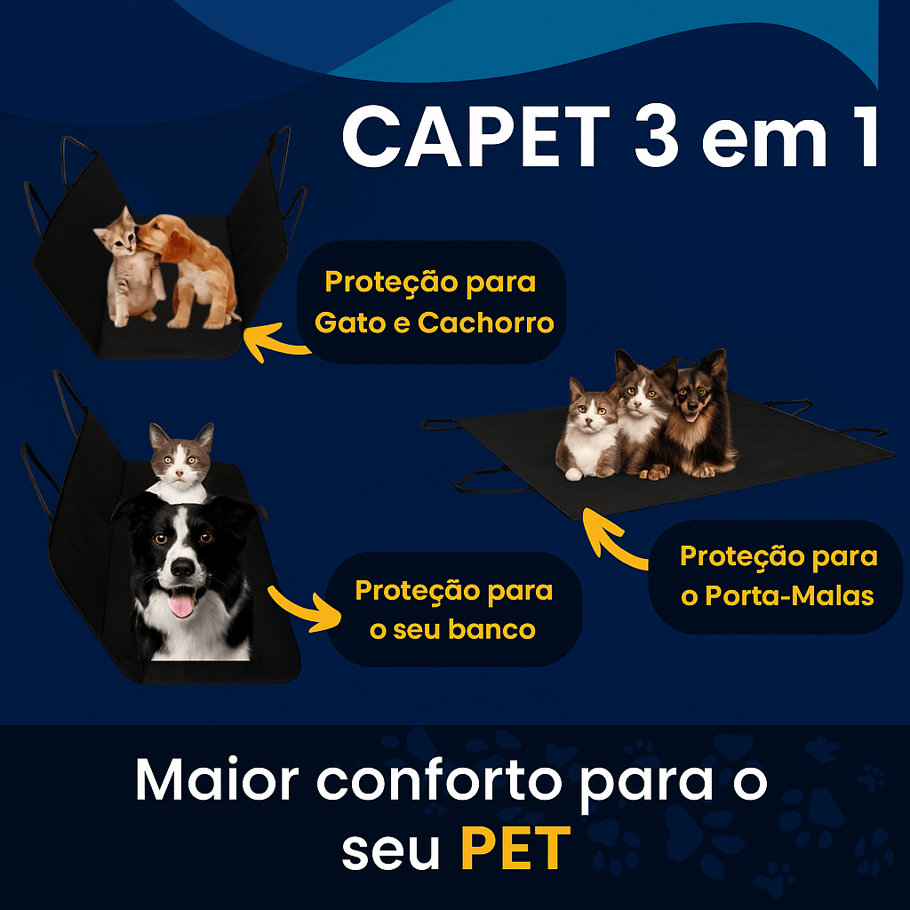 Capet™ - Seu carro limpo. Seu pet seguro