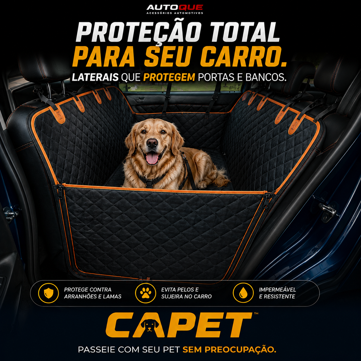 Capet™ - Seu carro limpo. Seu pet seguro