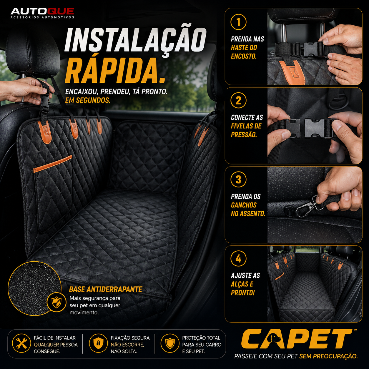 Capet™ - Seu carro limpo. Seu pet seguro