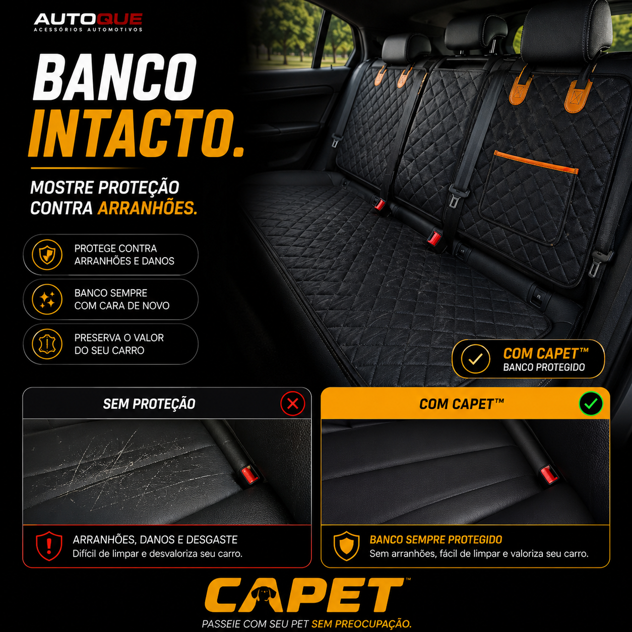 Capet™ - Seu carro limpo. Seu pet seguro