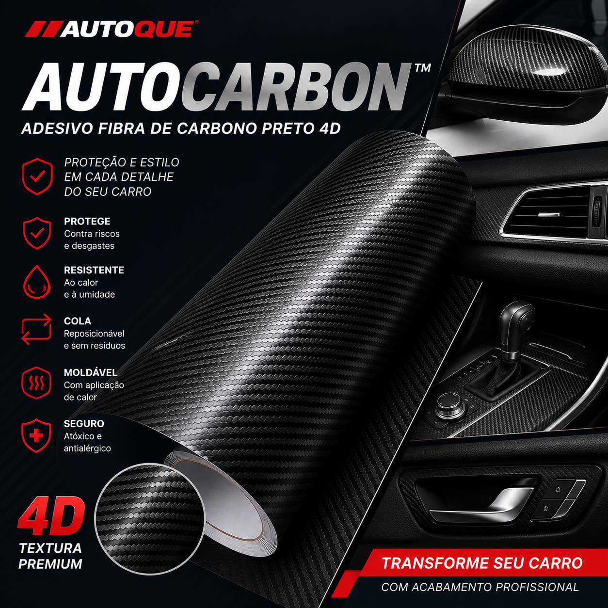 AutoCarbon™ - Transforme o visual do seu carro em minutos