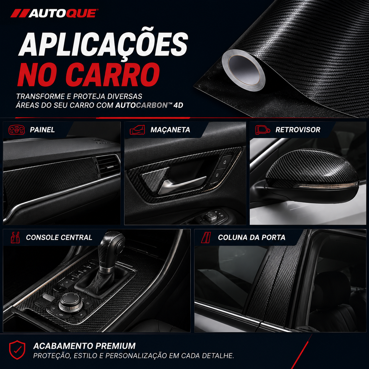 AutoCarbon™ - Transforme o visual do seu carro em minutos