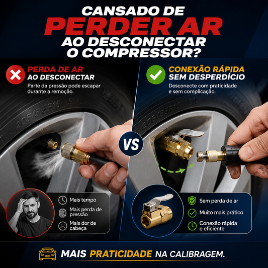 Adaptador Inflar - Conexão Rápida sem Perda de Ar