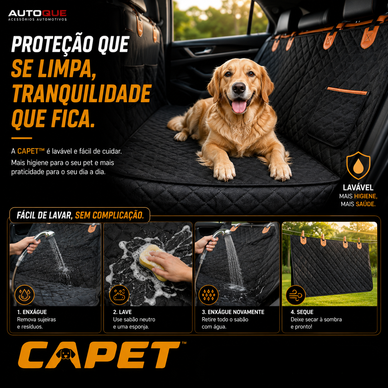 Capet™ - Seu carro limpo. Seu pet seguro